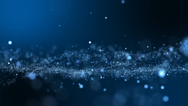 istock Dark blue and glow particle abstract background. 969264860