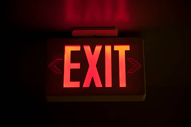 exit sign stock photo