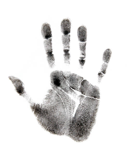 Handprint in black on a white background