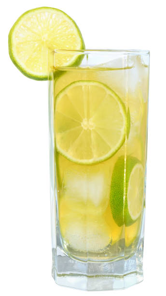 istock Mojito cocktail with lime and straw drinking isolated 969291002
