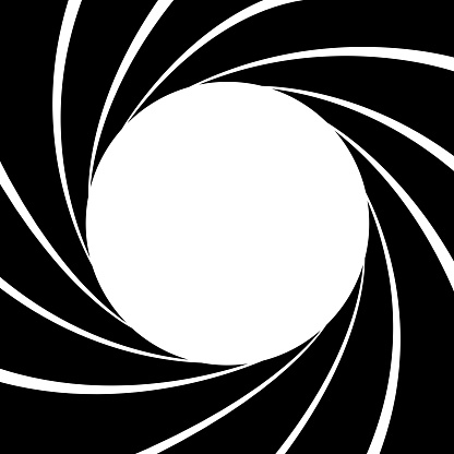 Gun barrel effect a classic theme black and white, Vector illustrator
