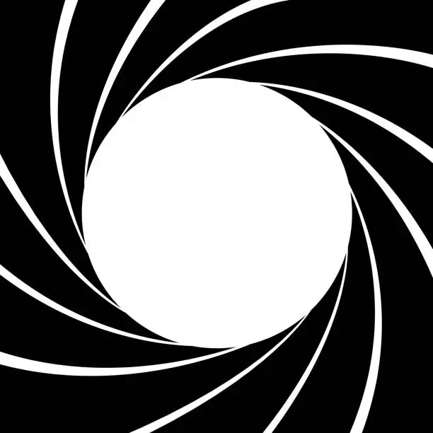 Vector illustration of Gun barrel effect a classic theme black and white