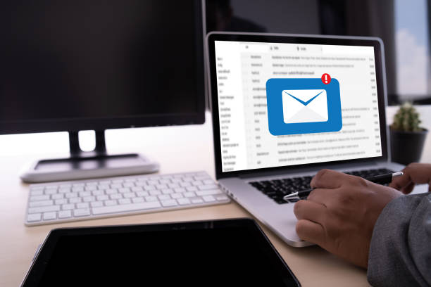 istock Mail Communication Connection message to mailing contacts phone Global Letters Concept 969294602