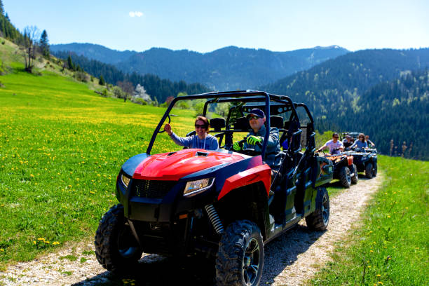 istock A tour group travels on ATVs and UTVs on the mountains 969295200