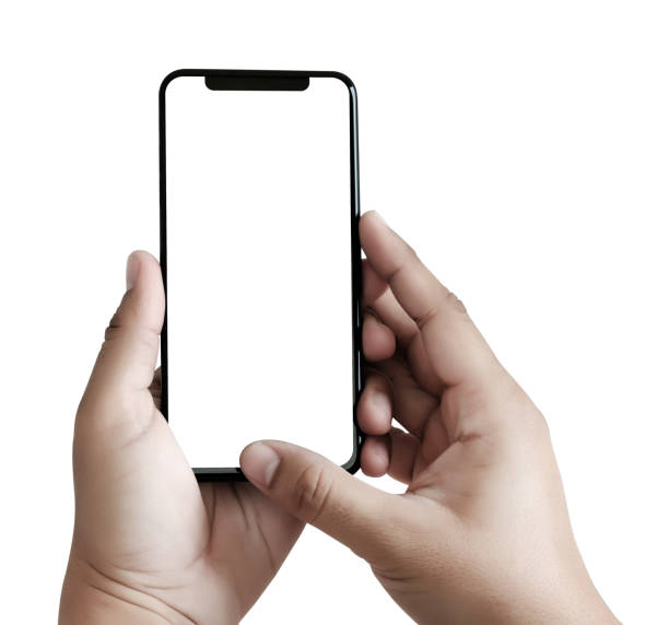istock new phone Technology smartphone with blank screen and modern frame less design 969296792