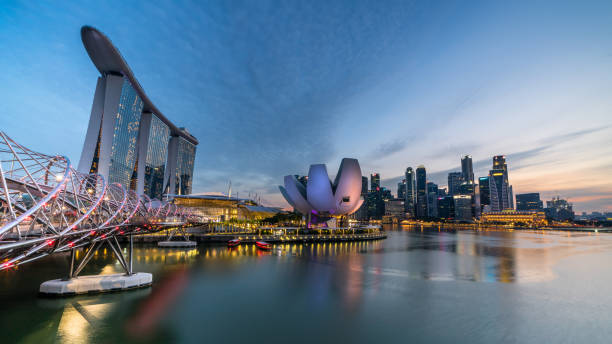 Marina Bay Sands and Singapore stock photo