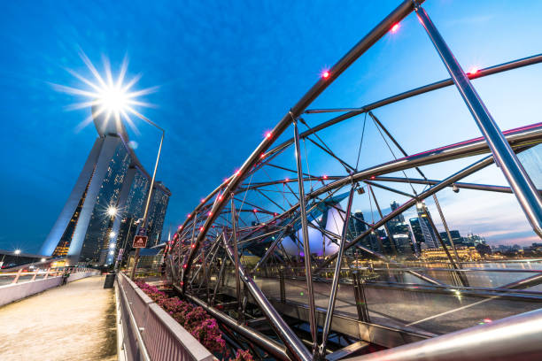 Marina Bay Sands at Blue Hour stock photo