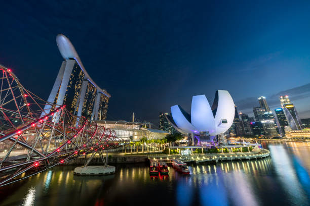 Night Singapore City stock photo