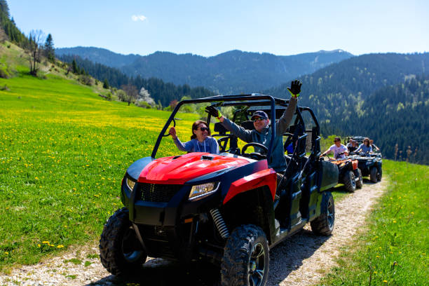 istock A tour group travels on ATVs and UTVs on the mountains 969300864