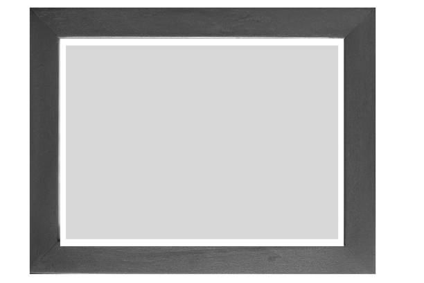 istock Black wood photo frame isolated on a white background 969307026
