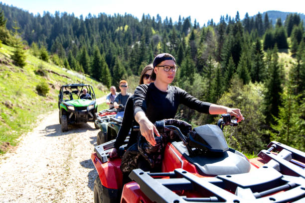 istock A tour group travels on ATVs and UTVs on the mountains 969311436