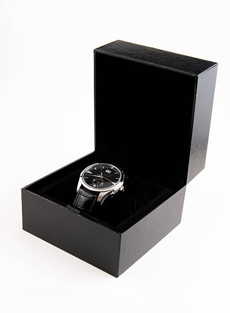 istock Men's wristwatch in black case 96931349