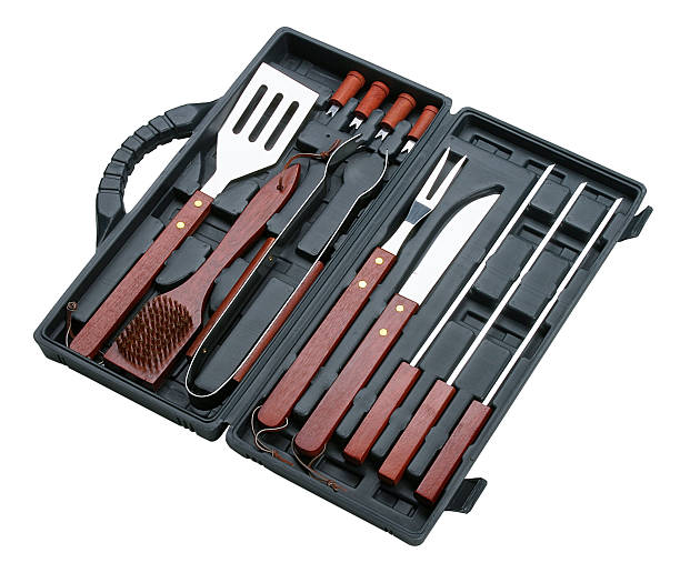 barbecue cooking set stock photo
