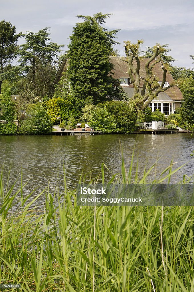 House on lake  Balcony Stock Photo