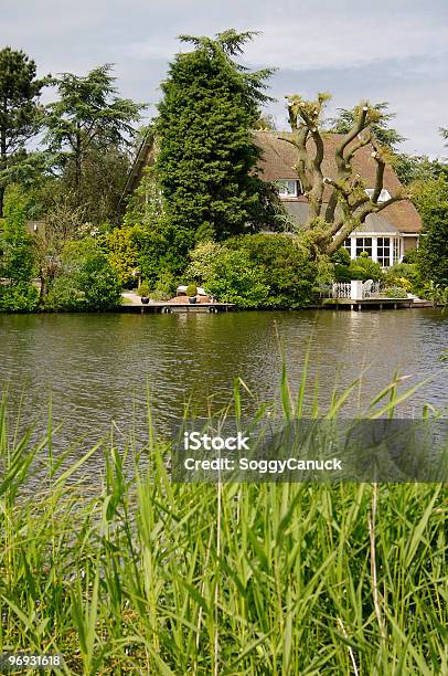 House On Lake Stock Photo - Download Image Now - Balcony, Blue, Building Exterior
