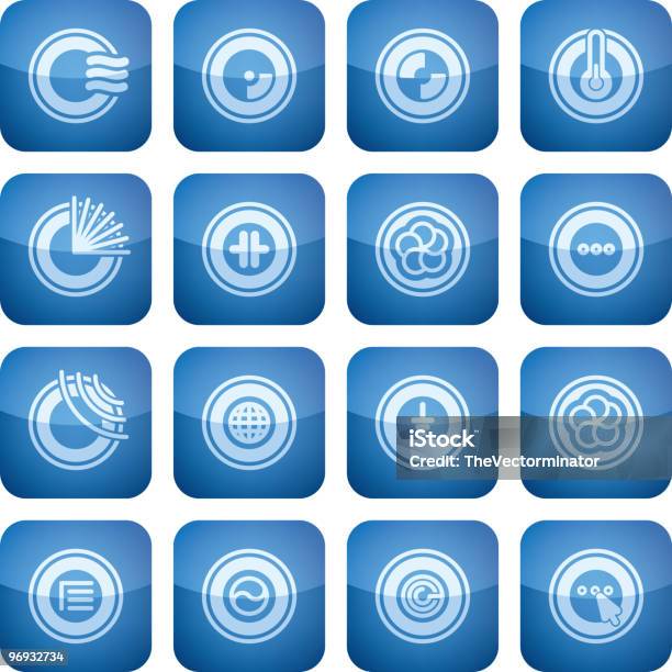 Cobalt Square 2d Icônes Set Abstrait Vecteurs libres de droits et plus d'images vectorielles de Balle de tennis - Balle de tennis, Blanc, Bleu