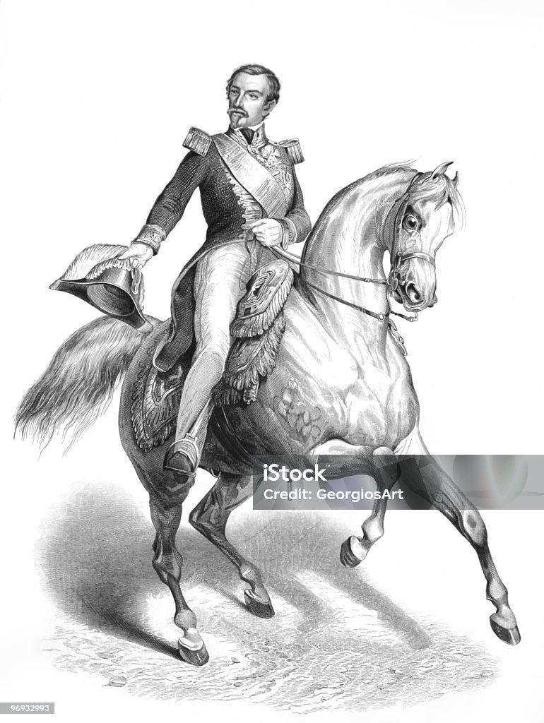 Napoléon III - Illustration de Monter à cheval libre de droits