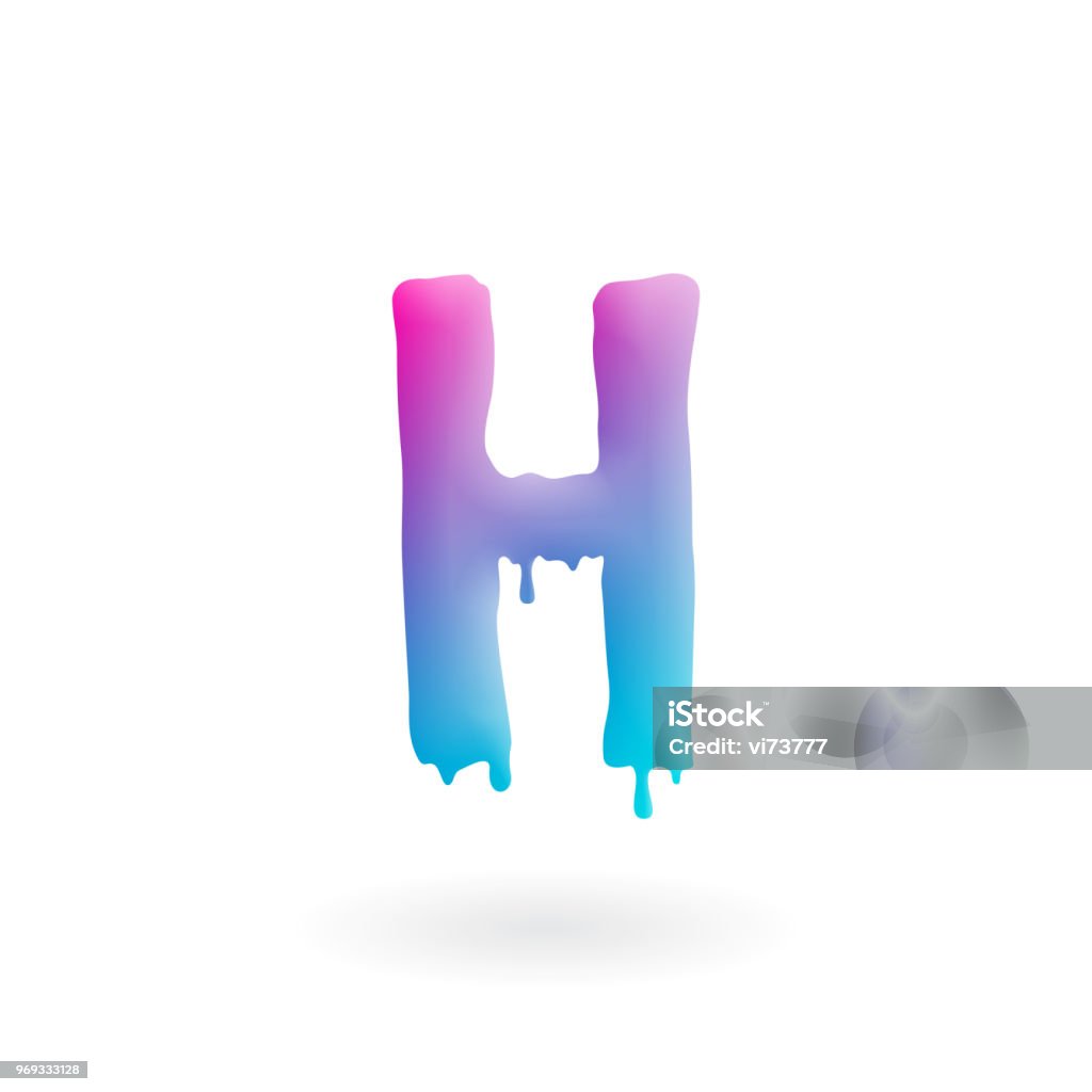 Logo Chữ H Nhân Vật Sơn Màu Với Nhỏ Giọt Biểu Tượng Lỏng Nhỏ Giọt ...