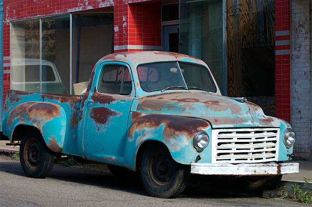 istock Baby blue truck with bodywork 96933370