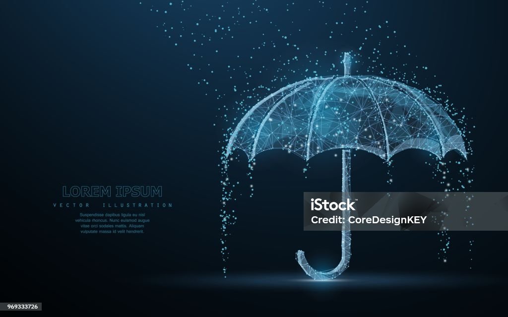 Vektor-Regenschirm-Regenschutz. - Lizenzfrei Regenschirm Vektorgrafik