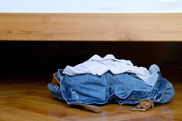 Clothes on the floor stock photo