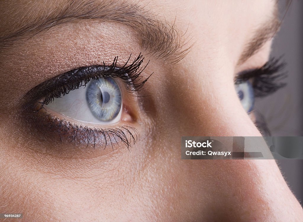Close-up of blue eyes  Beautiful People Stock Photo