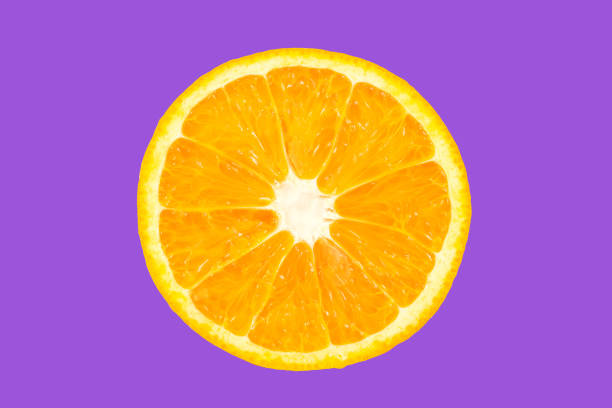 istock top view orange slice fruit on color background 969353302