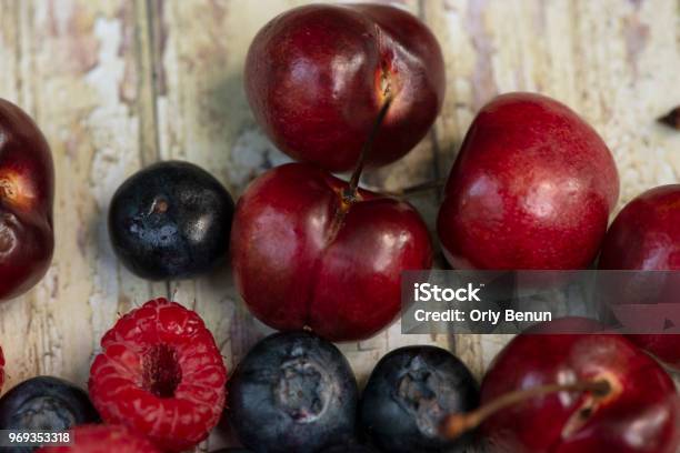 Berries On A Table Stock Photo - Download Image Now - Berry Fruit, Blueberry, Close-up