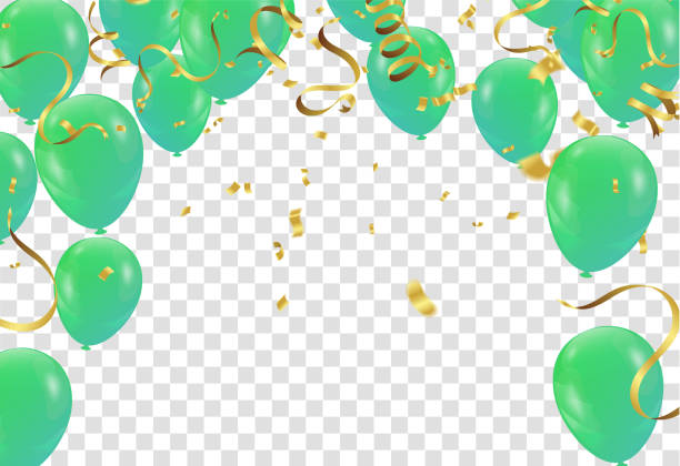 illustrations, cliparts, dessins animés et icônes de les ballons affiche avec brillant vert sur fond blanc avec cadre carré - white background concepts transparent red