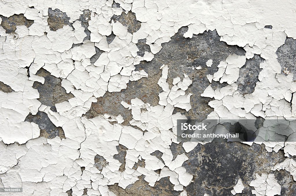 Flaking peinture sur mur blanc - Photo de Blanc libre de droits