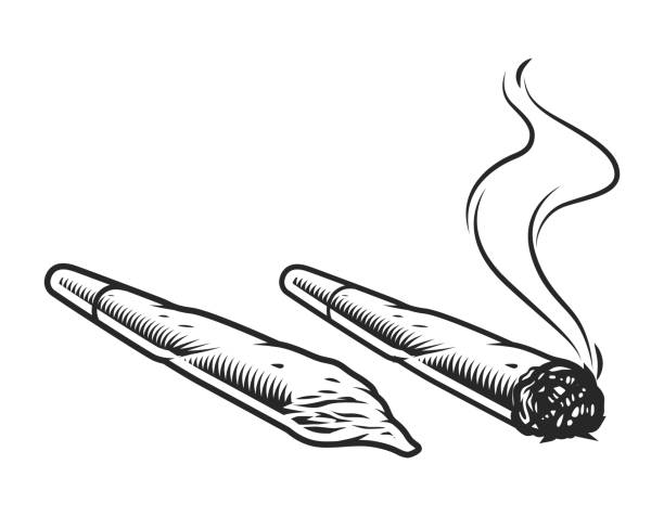 vintage konopi spliffs koncepcji - joint stock illustrations
