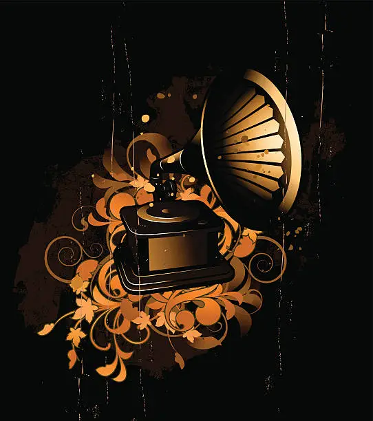 Vector illustration of gramophone