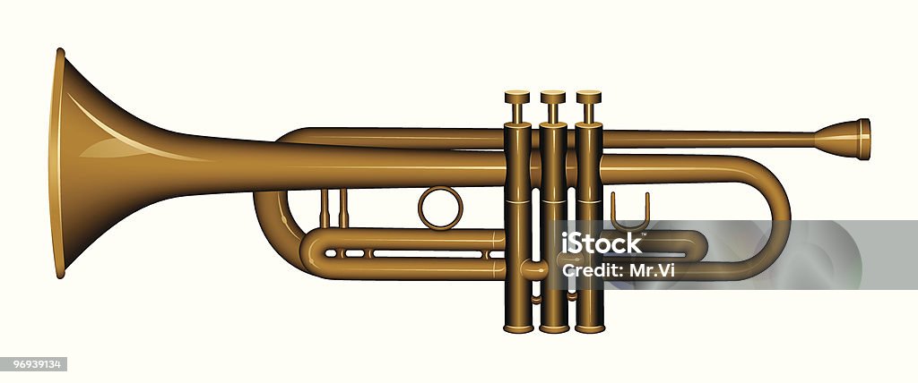 Trompeta - arte vectorial de Actuación - Representación libre de derechos