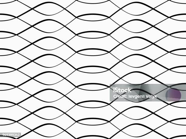 Wave Geogrid Pattern Design Abstract Geometric Pattern With Waves Stock Illustration - Download ...
