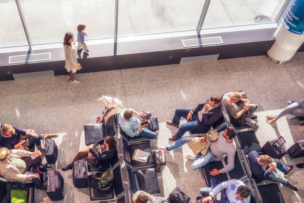 istock Airport waiting room from above 969399590