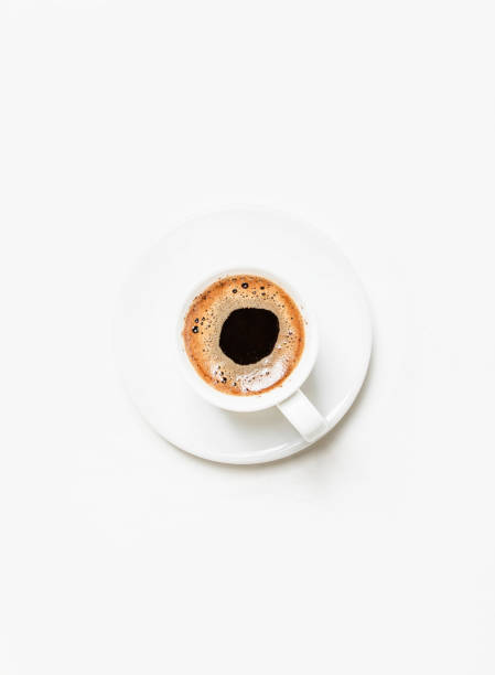 istock White cup of black coffee espresso with foam 969399890