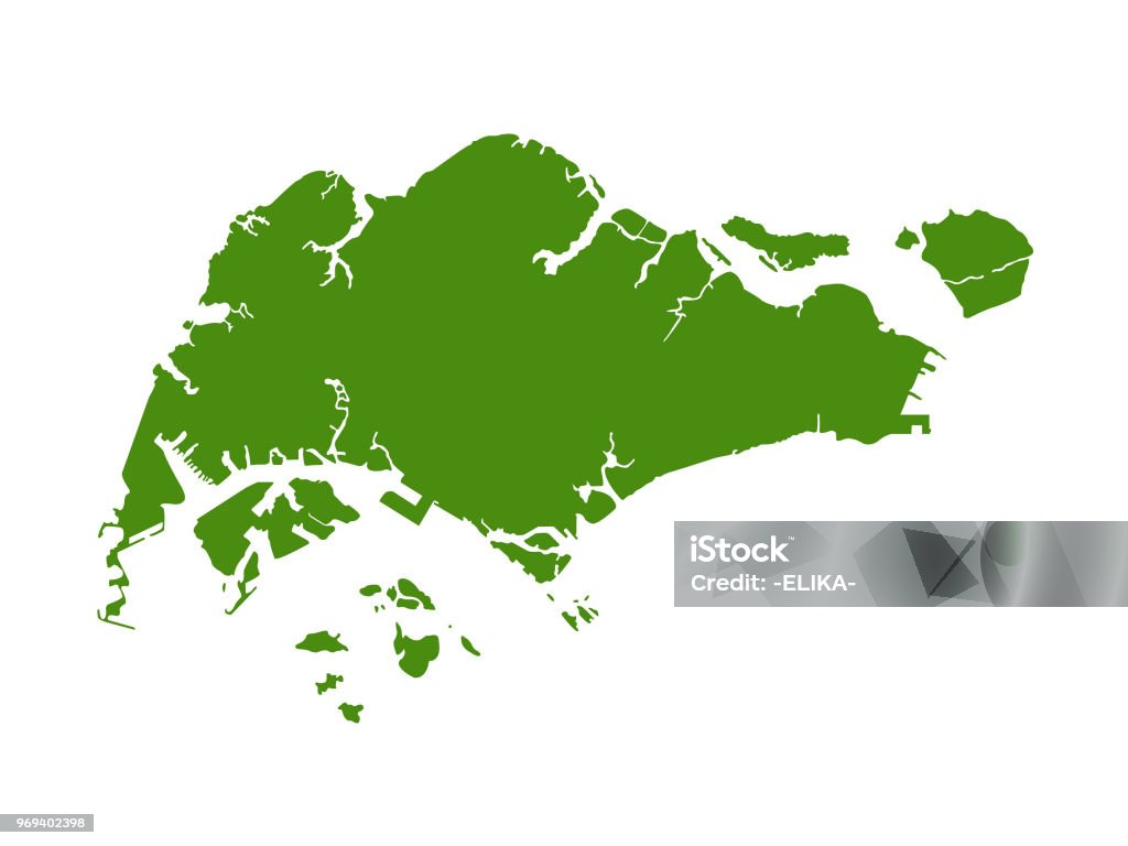 Mapa de Singapur - arte vectorial de Ciudad de Singapur libre de derechos