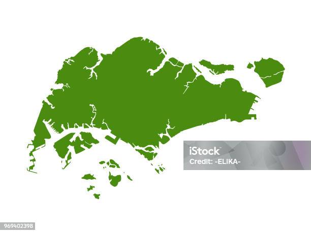 Ilustración de Mapa De Singapur y más Vectores Libres de Derechos de Ciudad de Singapur - Ciudad de Singapur, República de Singapur, Mapa