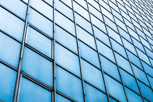 istock Blue glass facade windows of skyscraper 969403070