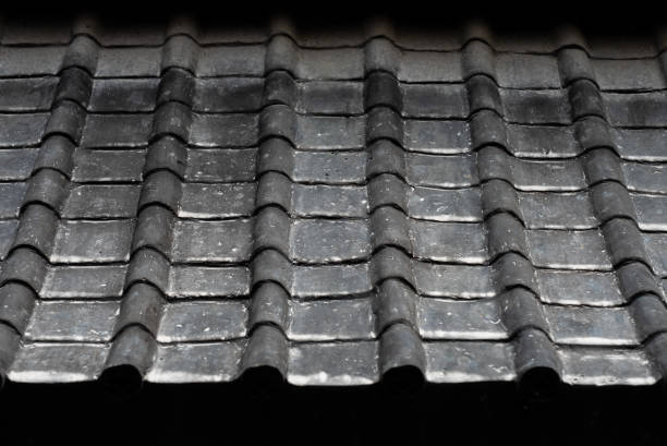 Ancient chinese black roof texture a slope