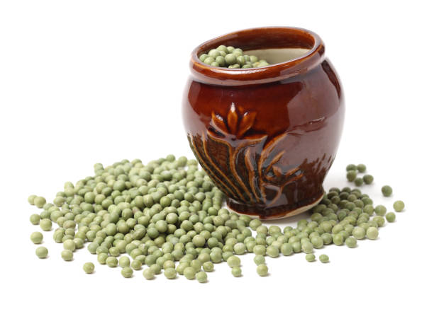 Green pea on a white background