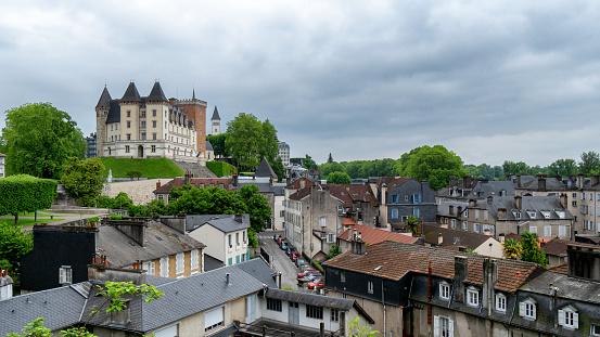 a view of castle of Pau city in France