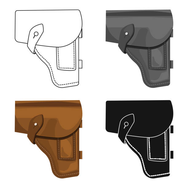 Army handgun holster icon in cartoon style isolated on white background. Military and army symbol stock vector web  illustration Army handgun holster icon in cartoon style isolated on white background. Military and army symbol stock vector illustration gun holster stock illustrations