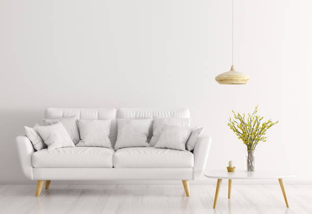 istock White interior of living room with sofa 3d rendering 969419392