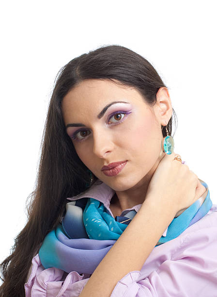 istock Young pretty brunette women studio portrait isolated 96942143