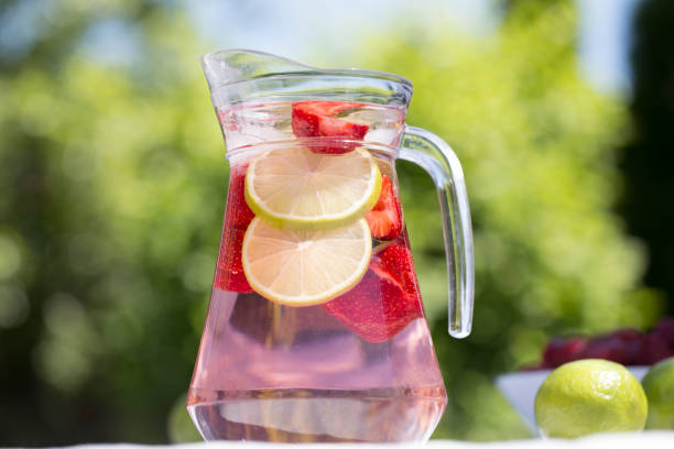 istock Strawberry lemonade drink, refreshing summer mojito with strawberries, lime and mint. Lemonade set. Summer drinks - Lemonade, mojito and strawberry lemonade 969422116