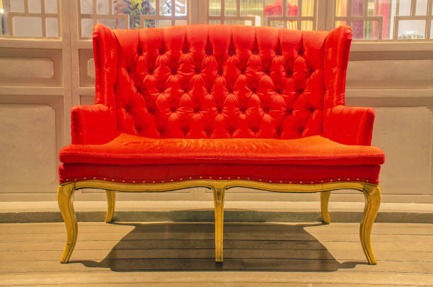 istock red choc leather armchair. 969428084