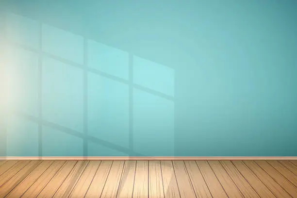 Vector illustration of Example of empty room with window.