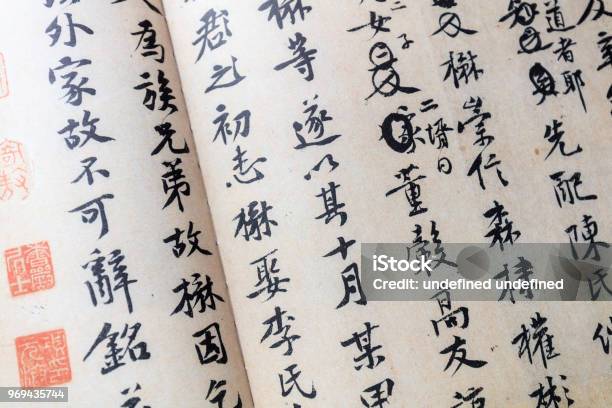 Chinese Pictograph Calligraphy Tablet Of Huang Tingjian Stock Photo - Download Image Now