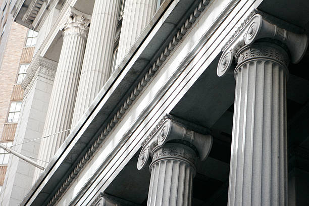 istock Concrete pillars on building in city 96943930